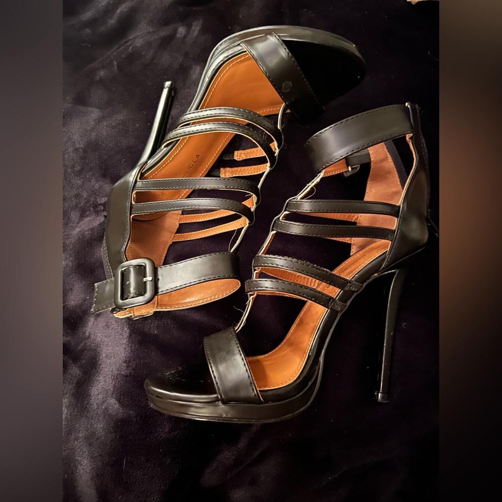 Shoe Republic LA Black Strappy Heels
